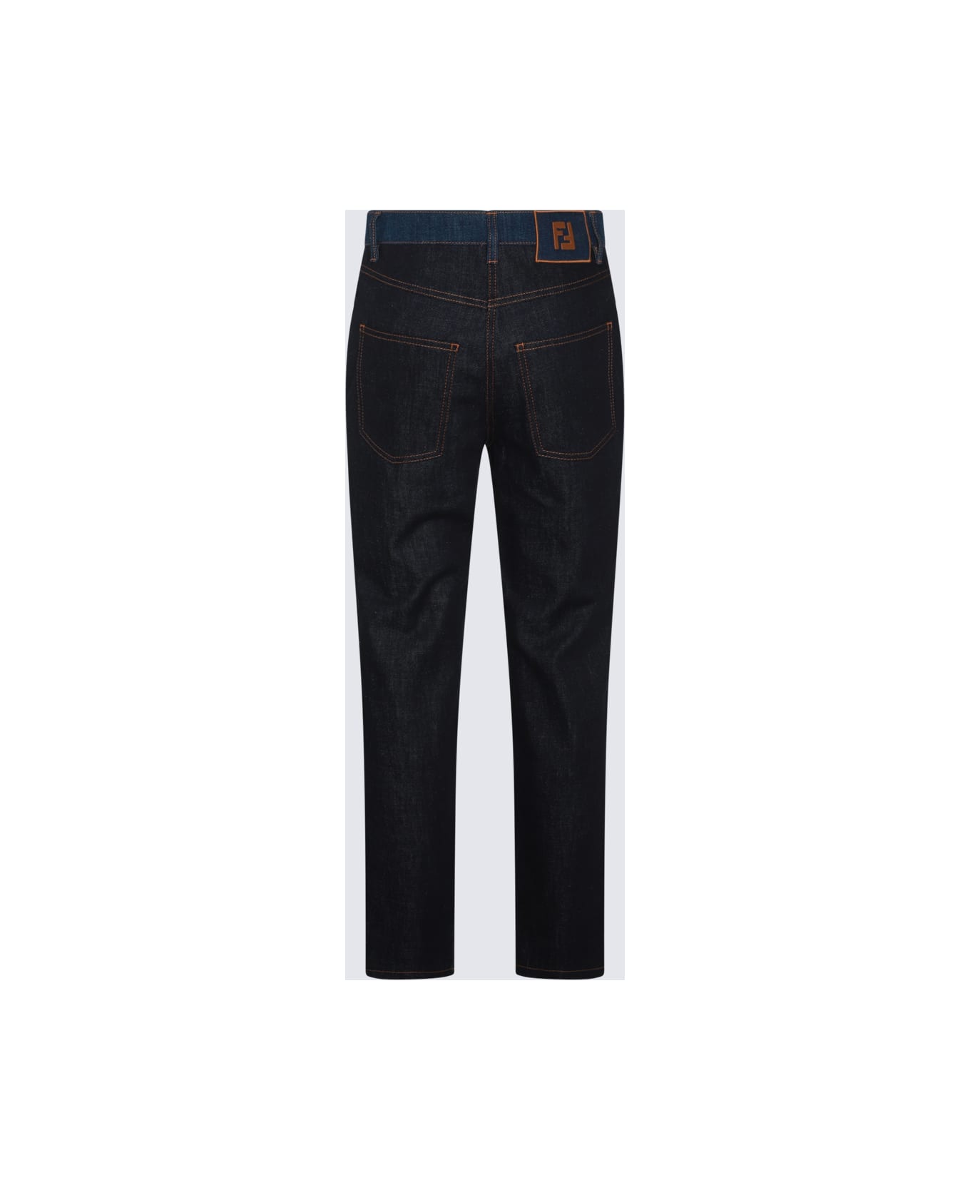 Fendi Dark Blue Cotton Denim Jeans - Blue