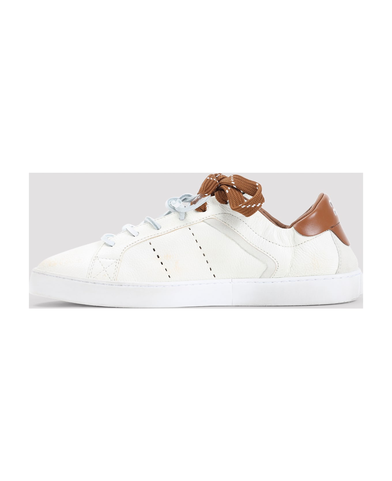 Miu Miu Calf Leather Sneakers - Tpr Bianco Cognac