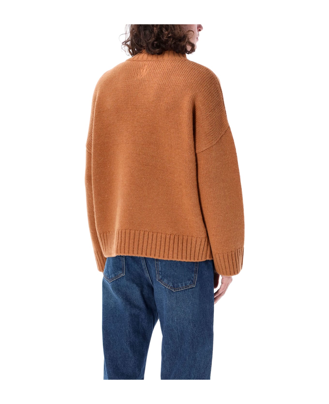 J.W. Anderson Leather Patchpocket High Neck Knit - Tobacco
