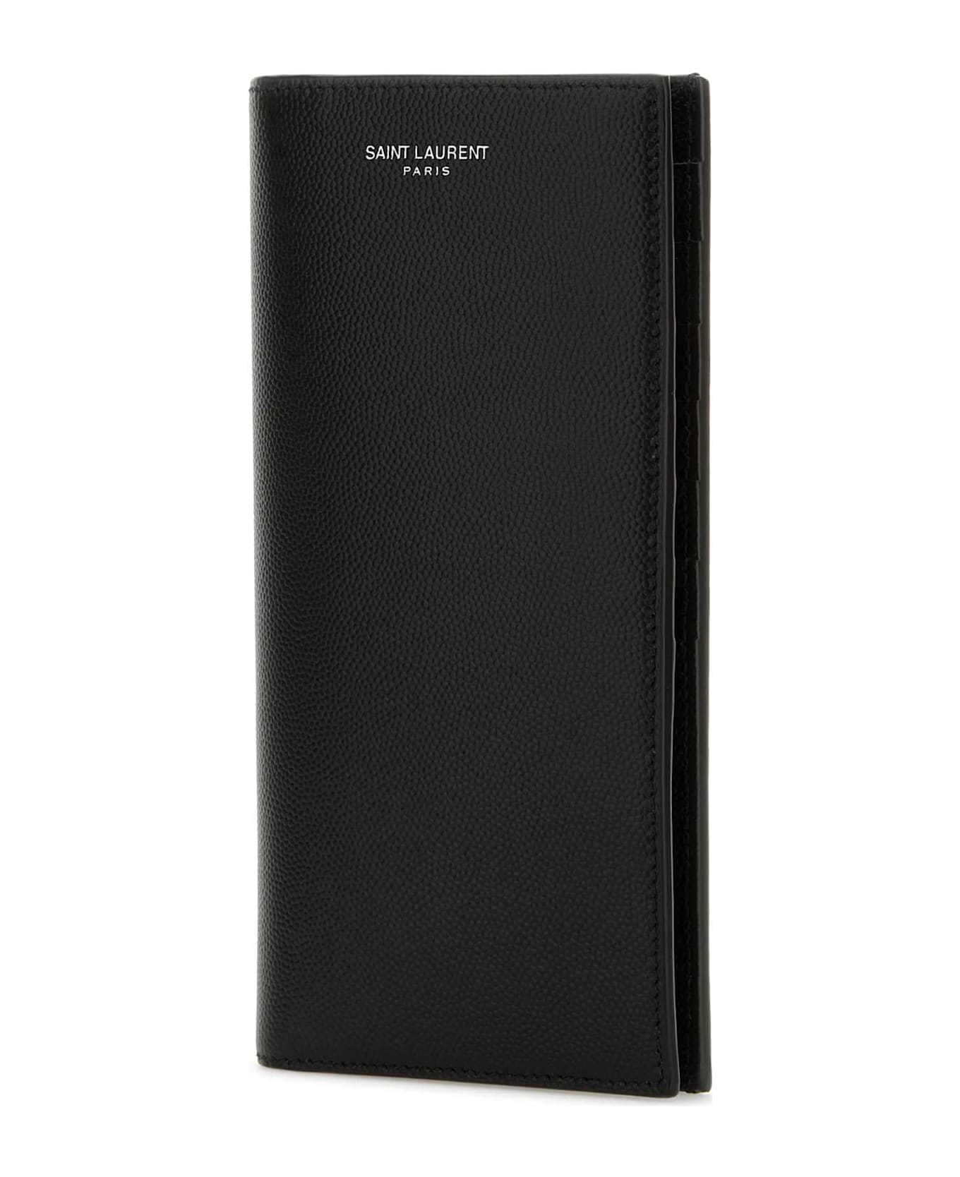 Saint Laurent Black Leather Wallet - NERO