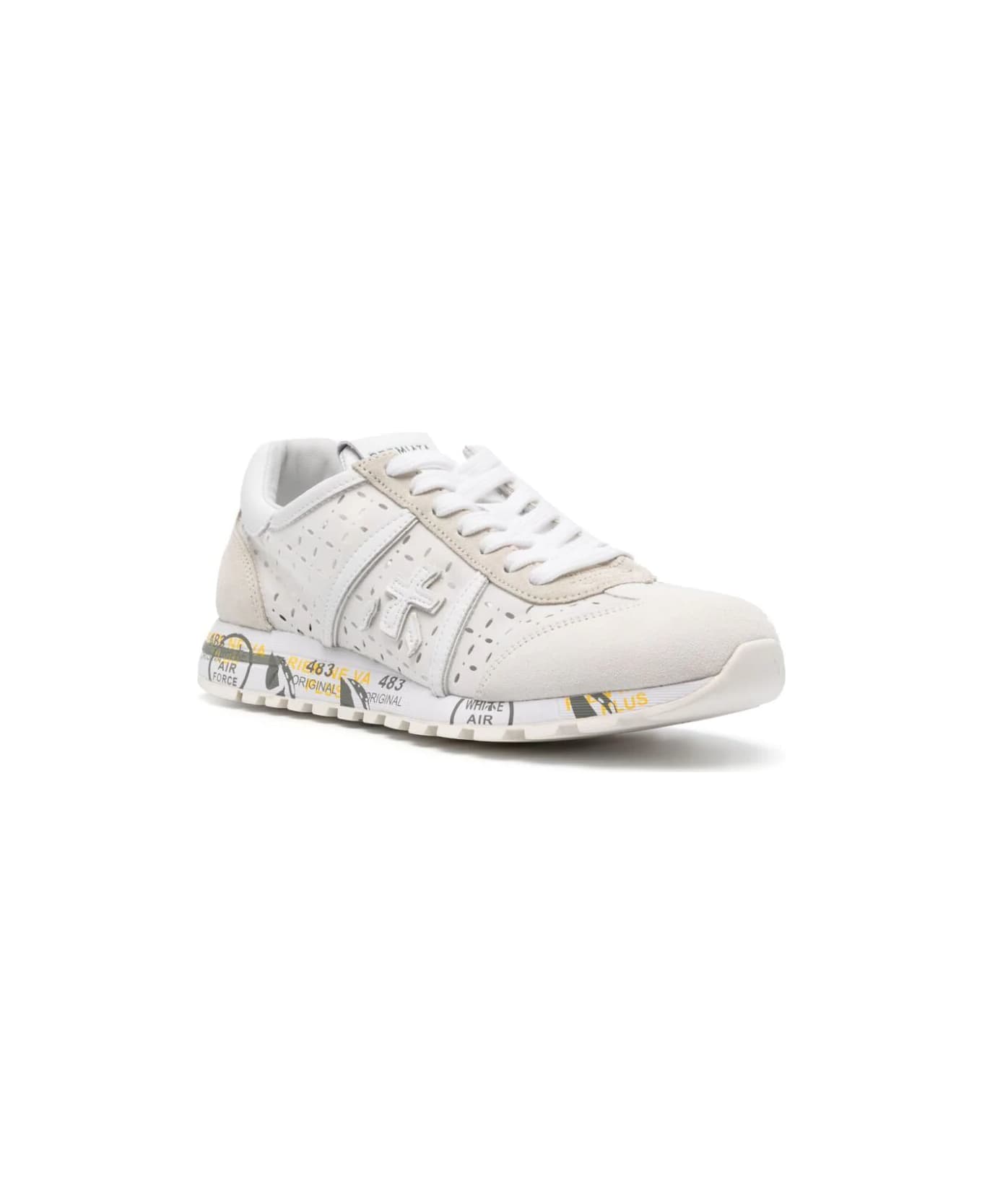 Premiata Lucyd Bi Material Sneakers - White