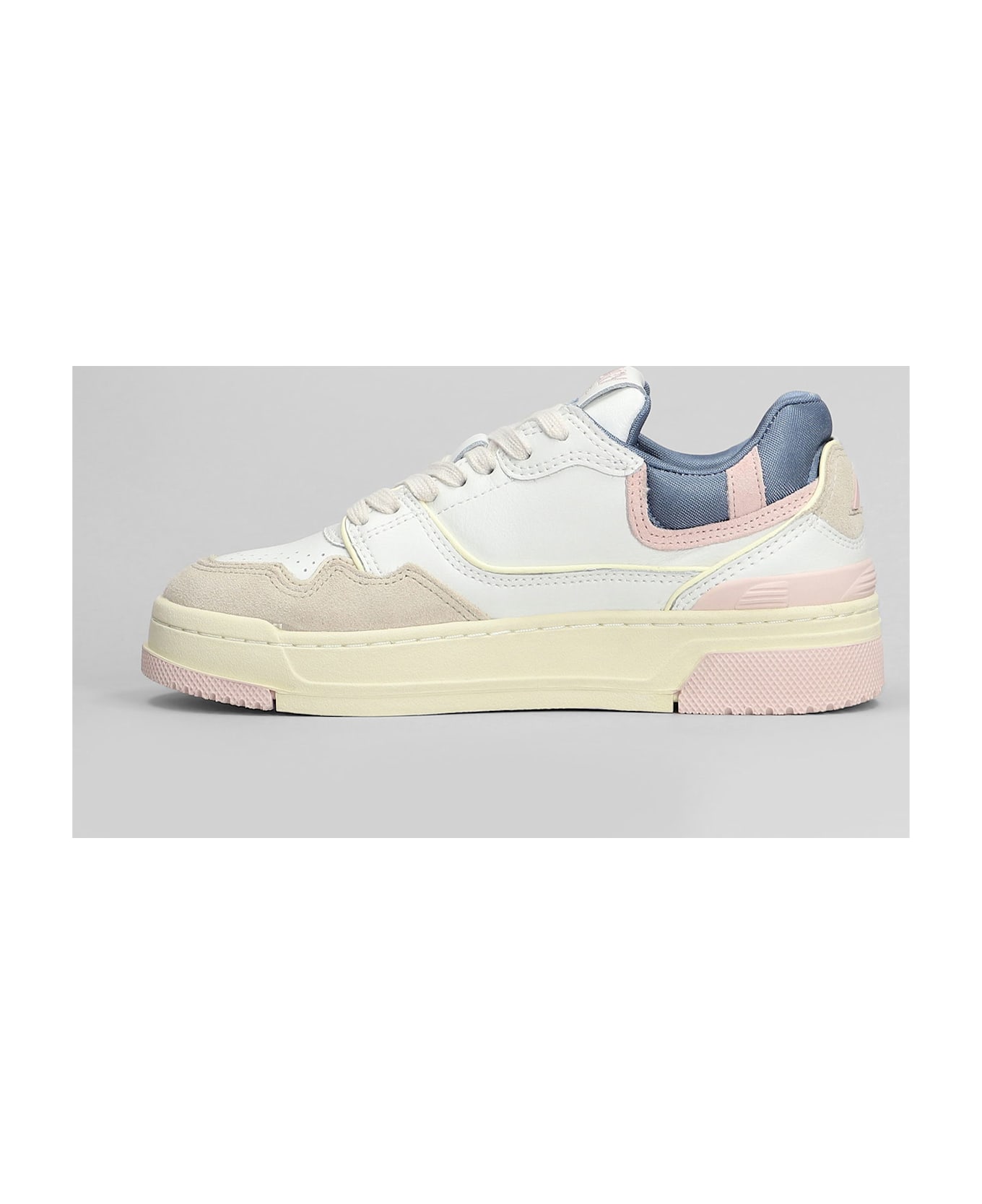 Autry Clc Low Sneakers In White Suede And Leather - white