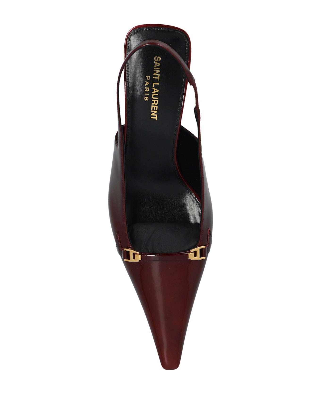Saint Laurent 'carine' Leather Slingback Pumps - Burgundy