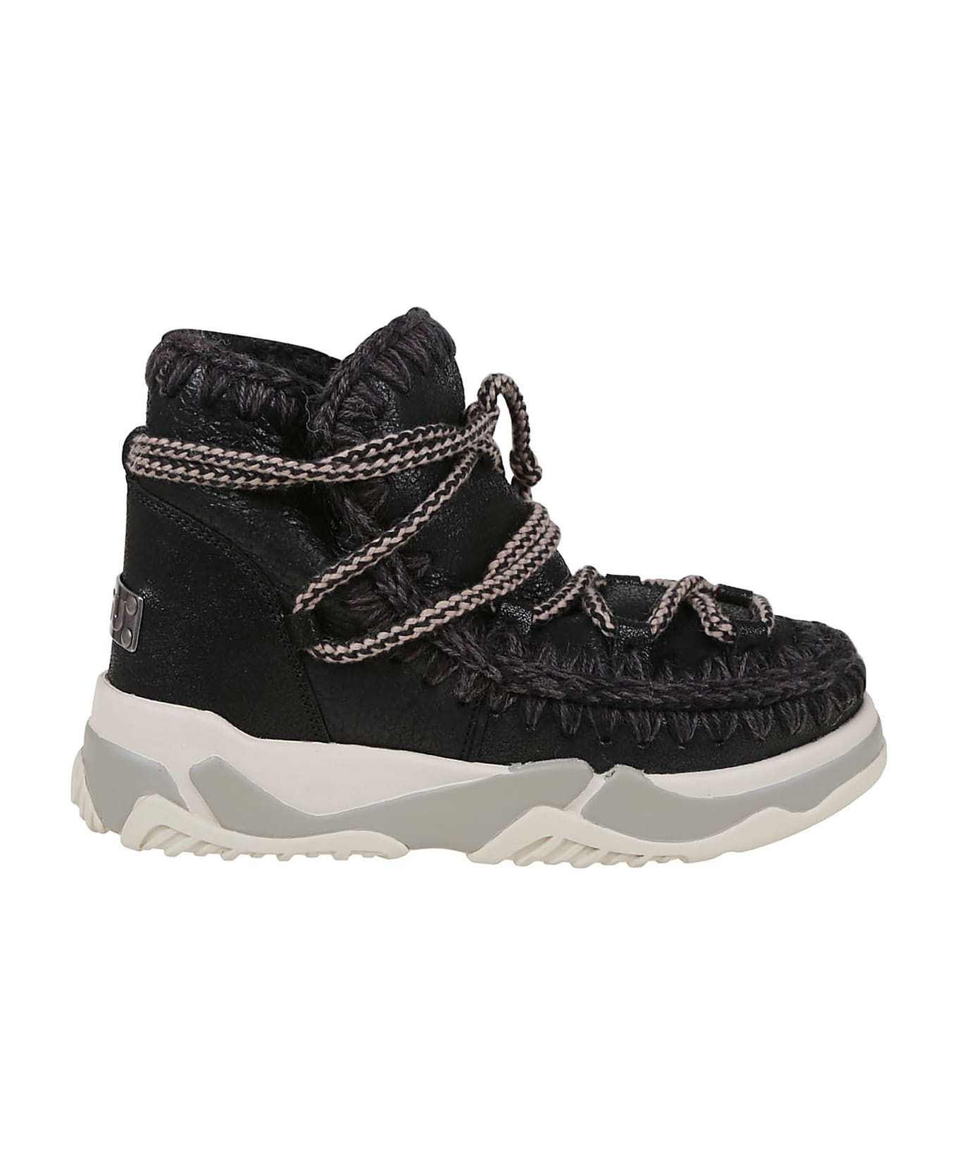 Mou Trainer #2 Scoobidoo Lace Ankle Boots - Cbkg Cracked Black Grey