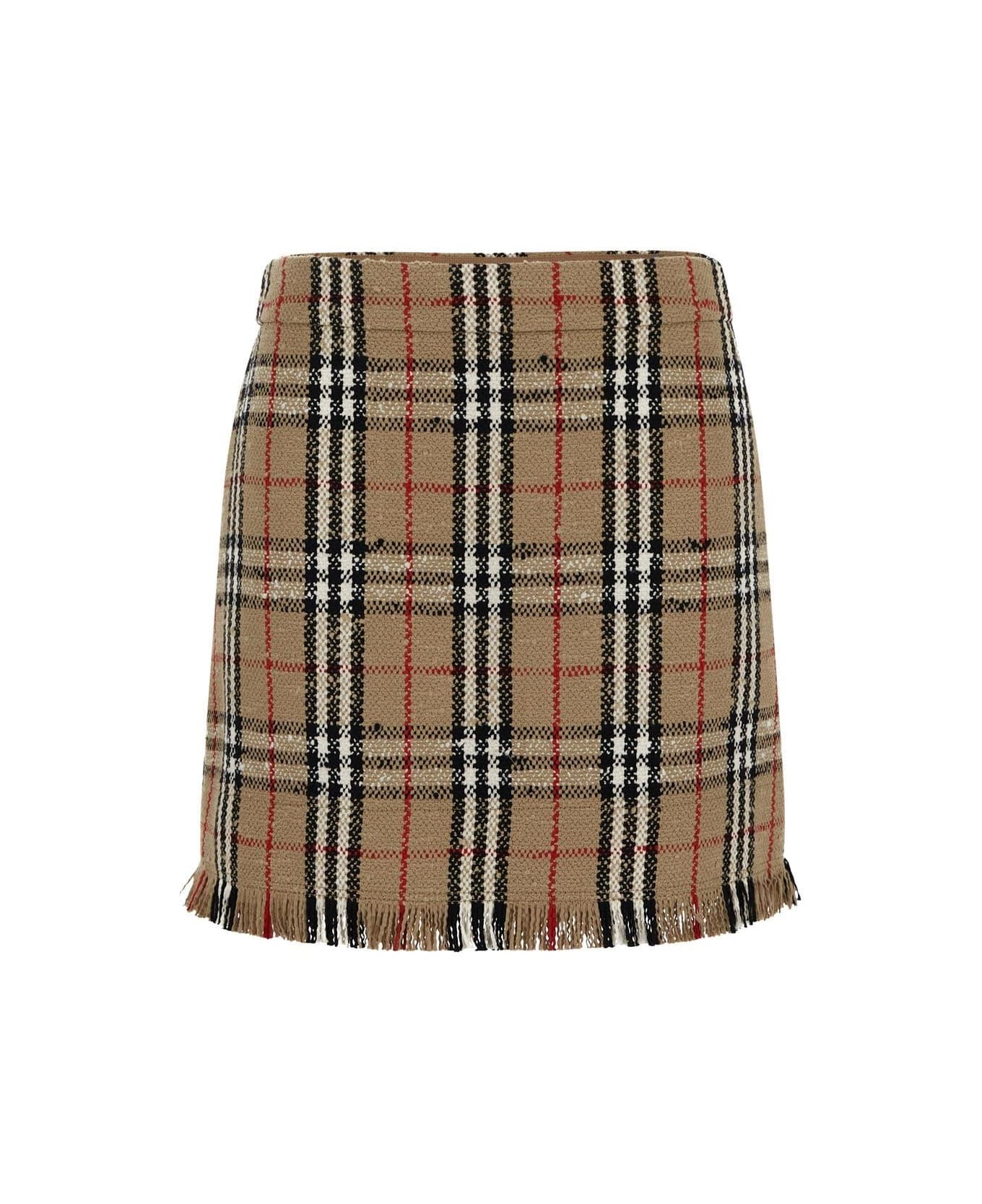 Burberry Vintage Check Bouclè Mini Skirt - Archive beige ip chk