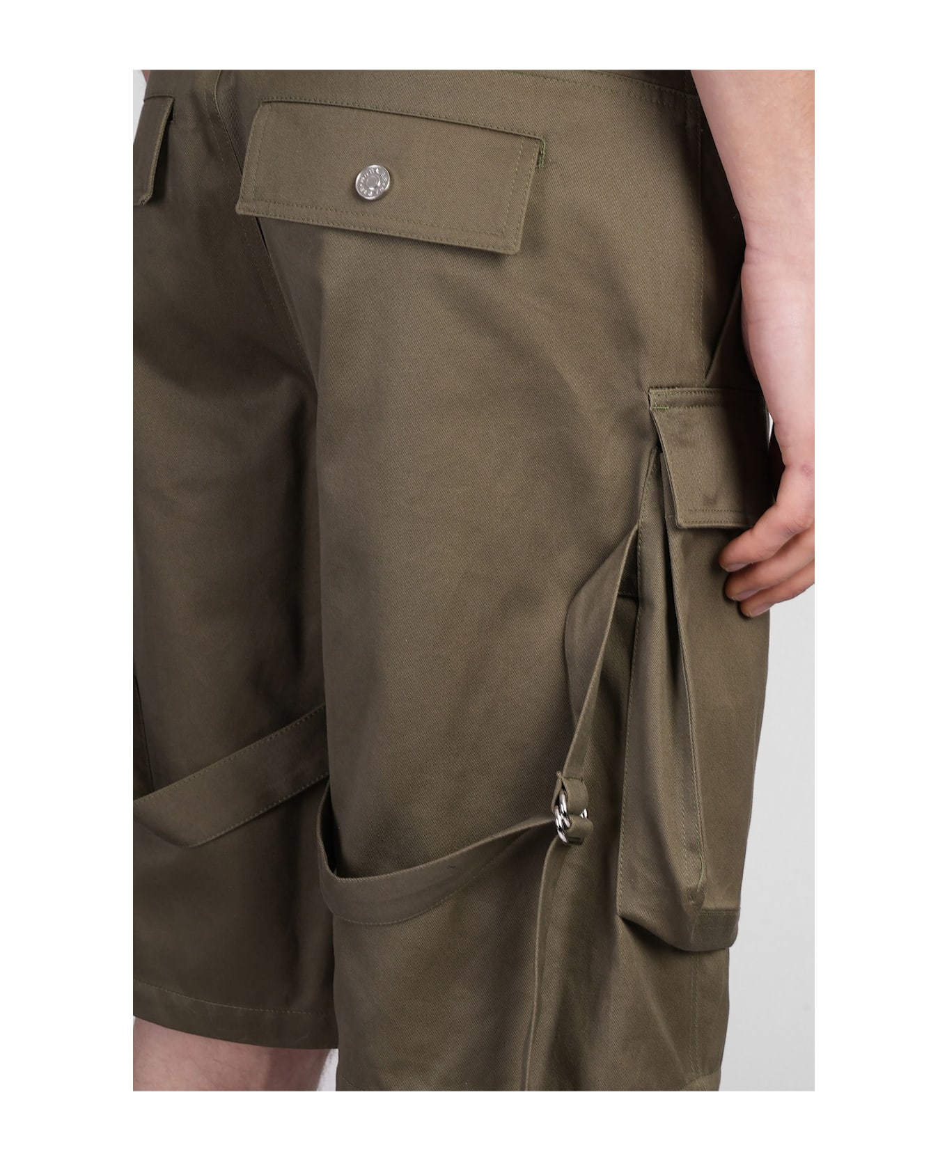 Mugler Shorts In Khaki Cotton - khaki