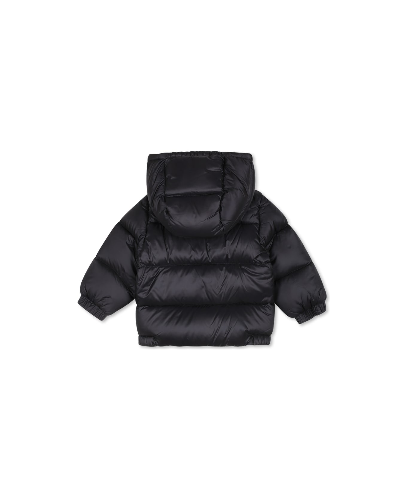 Moncler Black New Macaire Down Jacket For Baby Boy With Logo - Black