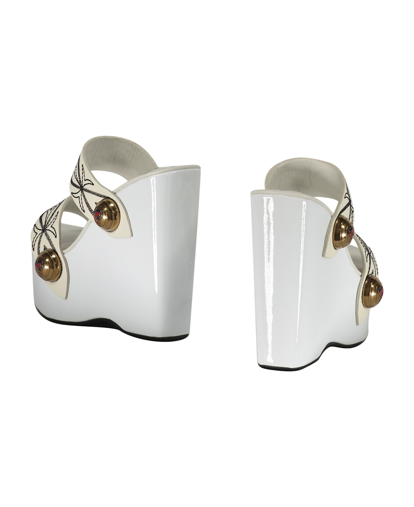 Pucci Leather Mules - White