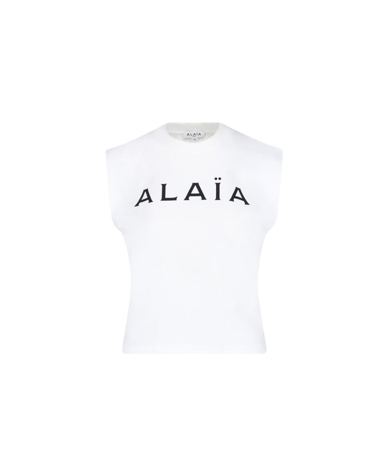 Alaia Logo T-shirt - Blanc Noir