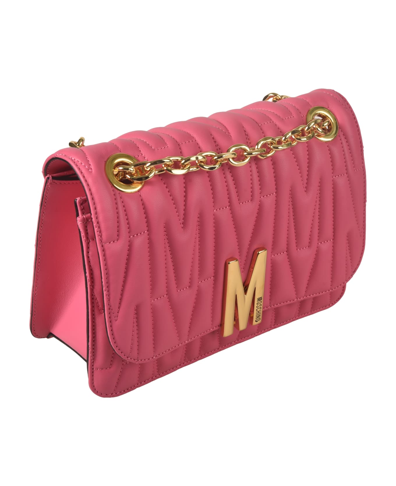 Moschino Logo Quilted Chain Shoulder Bag - 0199
