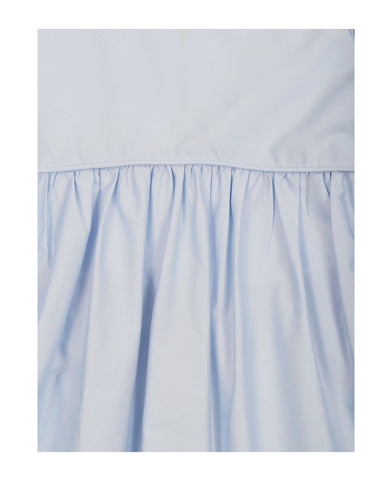 Il Gufo Short-sleeved Stretch Poplin Dress - Azzurro