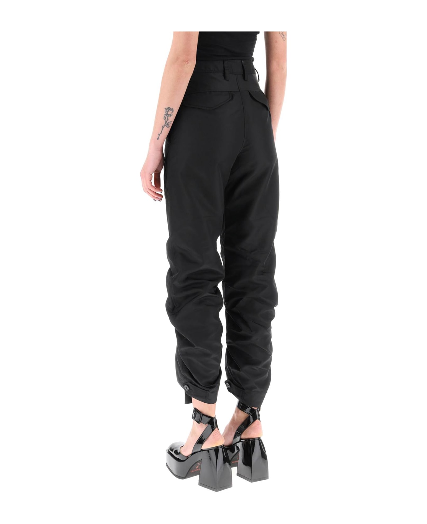 Simone Rocha Adjustable Satin Cargo Pants - BLACK (Black)
