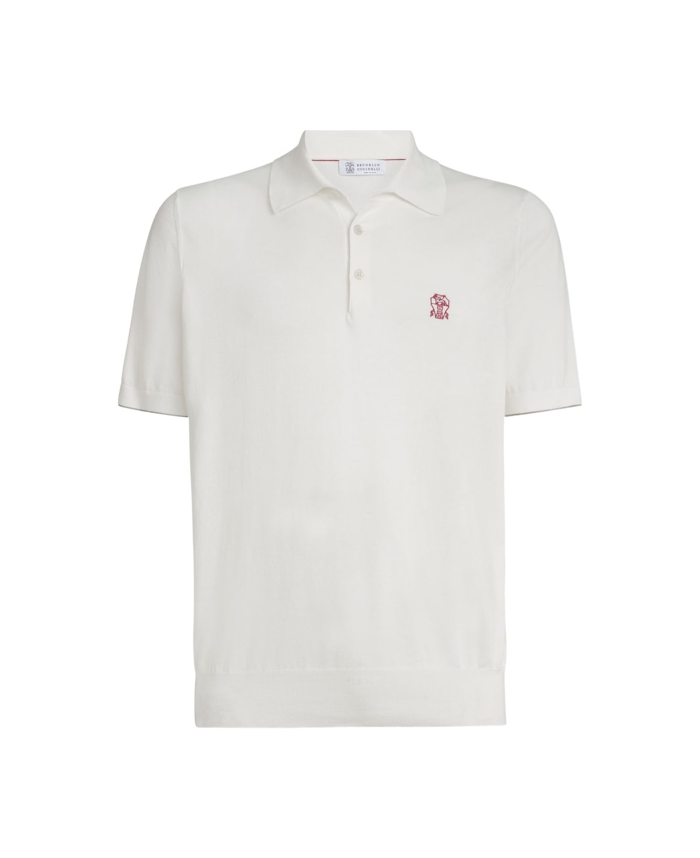 Brunello Cucinelli Logo Cotton Polo Shirt - Beige