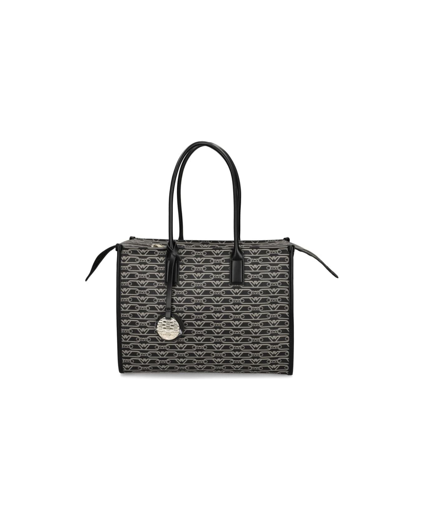 Emporio Armani Shopping Bag - Black Ecru