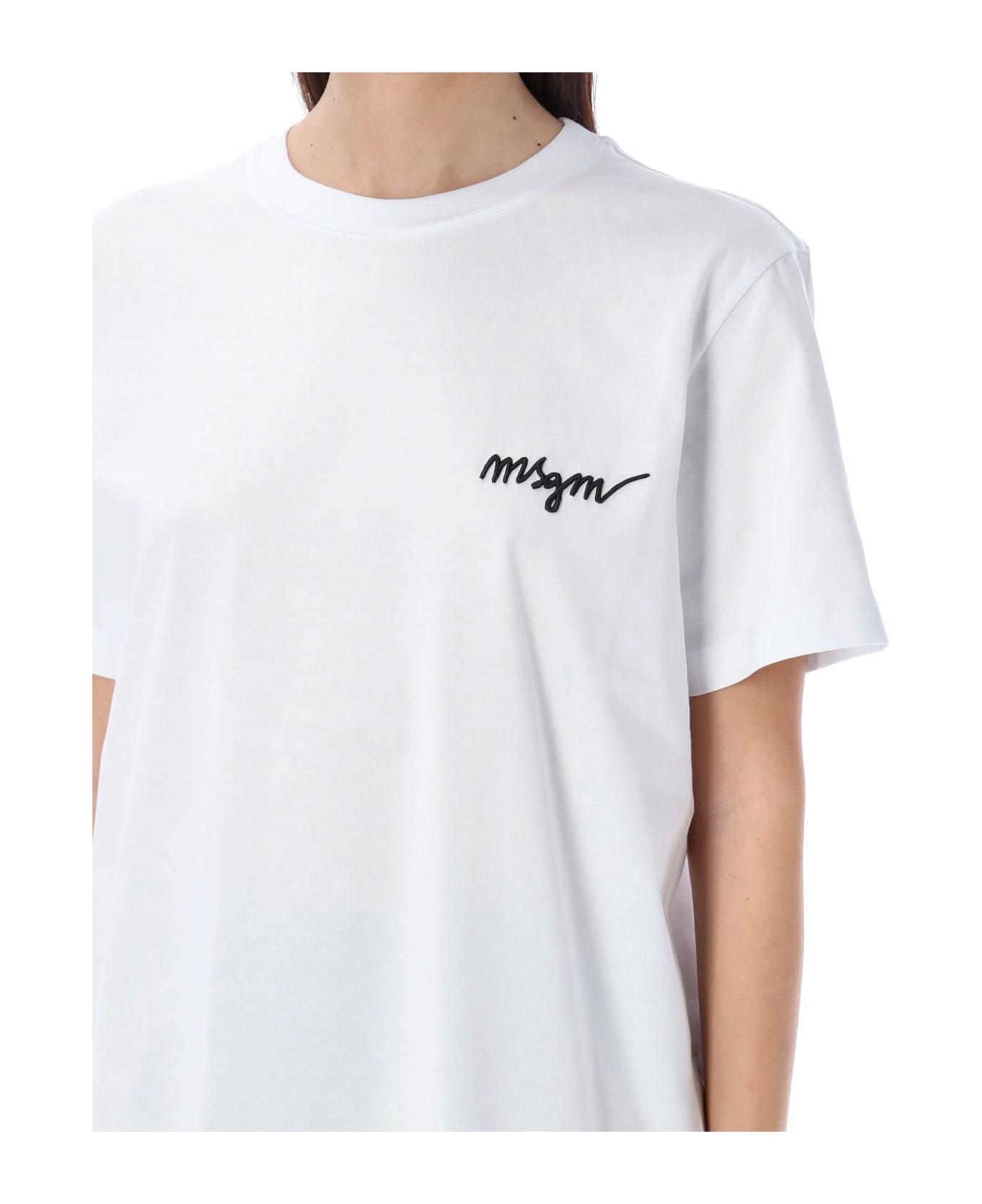 MSGM T-shirt Signature - OPTICAL WHITE Tシャツ