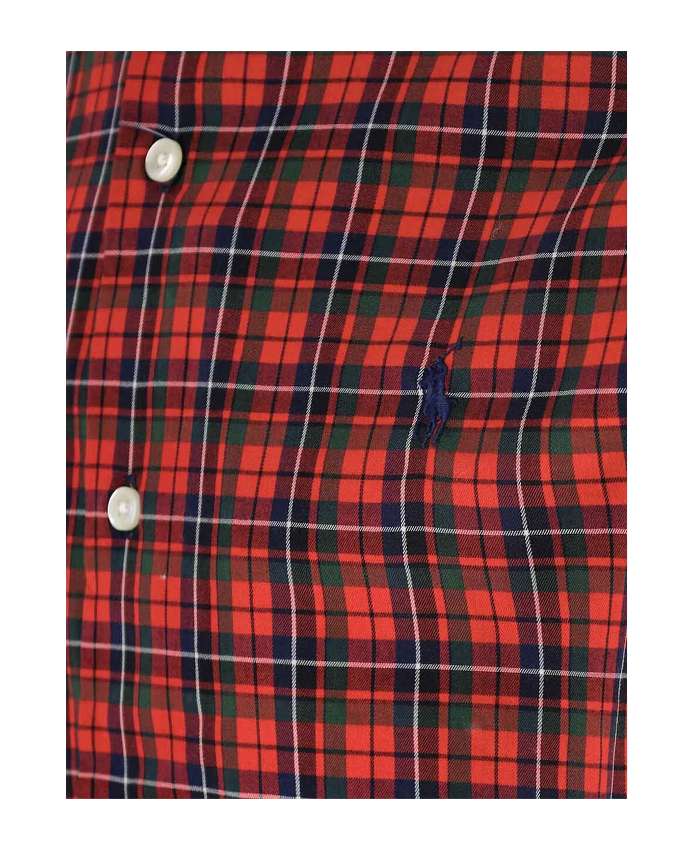 Ralph Lauren Cotton Shirt - 6981 RED NAVY MULTI