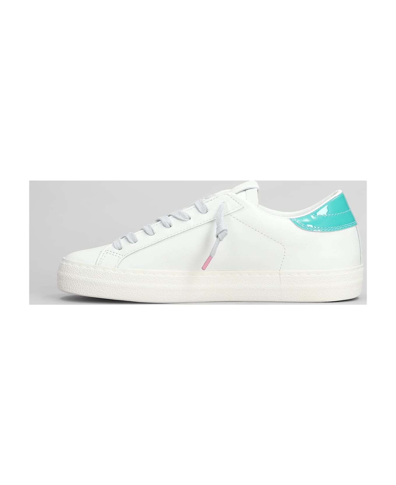 D.A.T.E. Hill Low Vintage Sneakers In White Leather - white