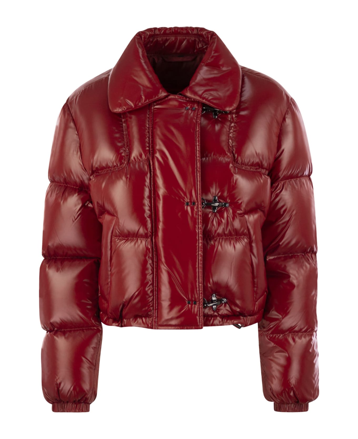 Fay 3 Hooks Cropped Down Jacket - Red