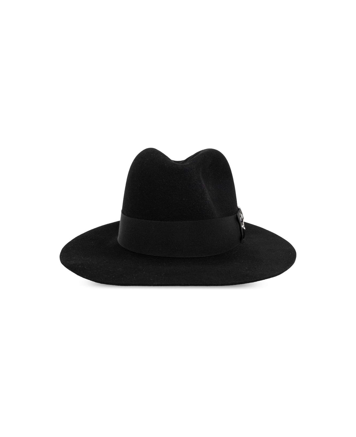 Alexander McQueen Arch Buckle Fedora Hat - NERO