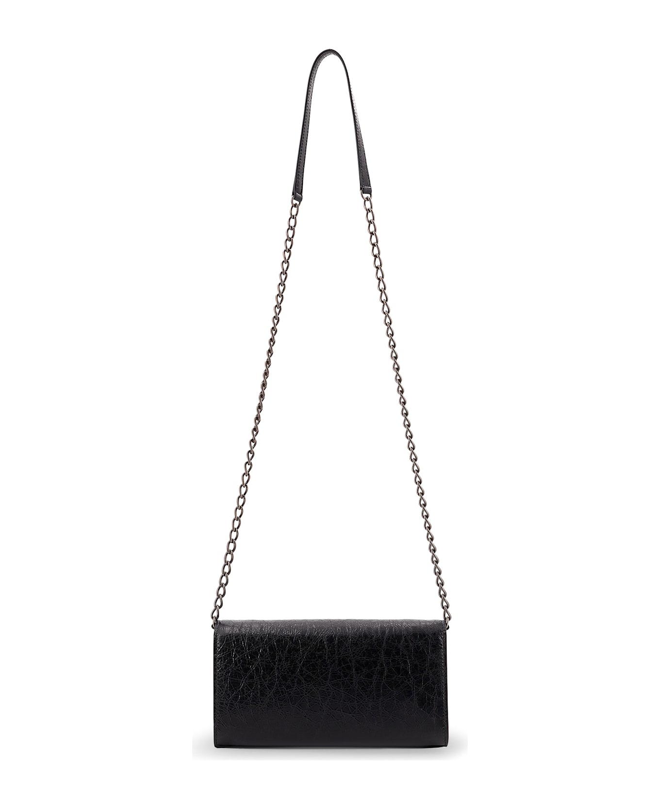 Balenciaga Le City Wallet Leather Shoulder Bag - Black
