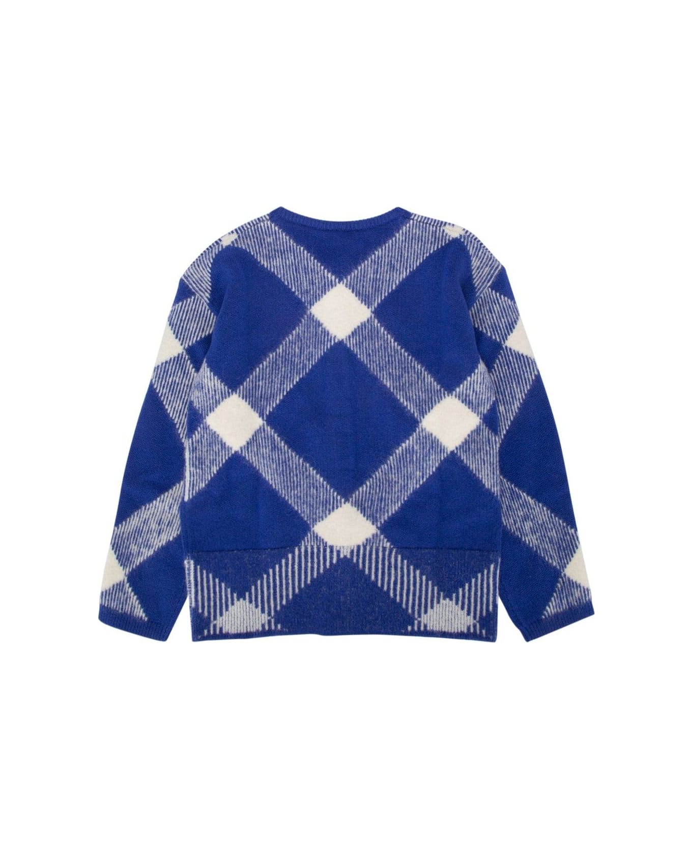 Burberry Checked Knit Cardigan - Blu ニットウェア＆スウェットシャツ