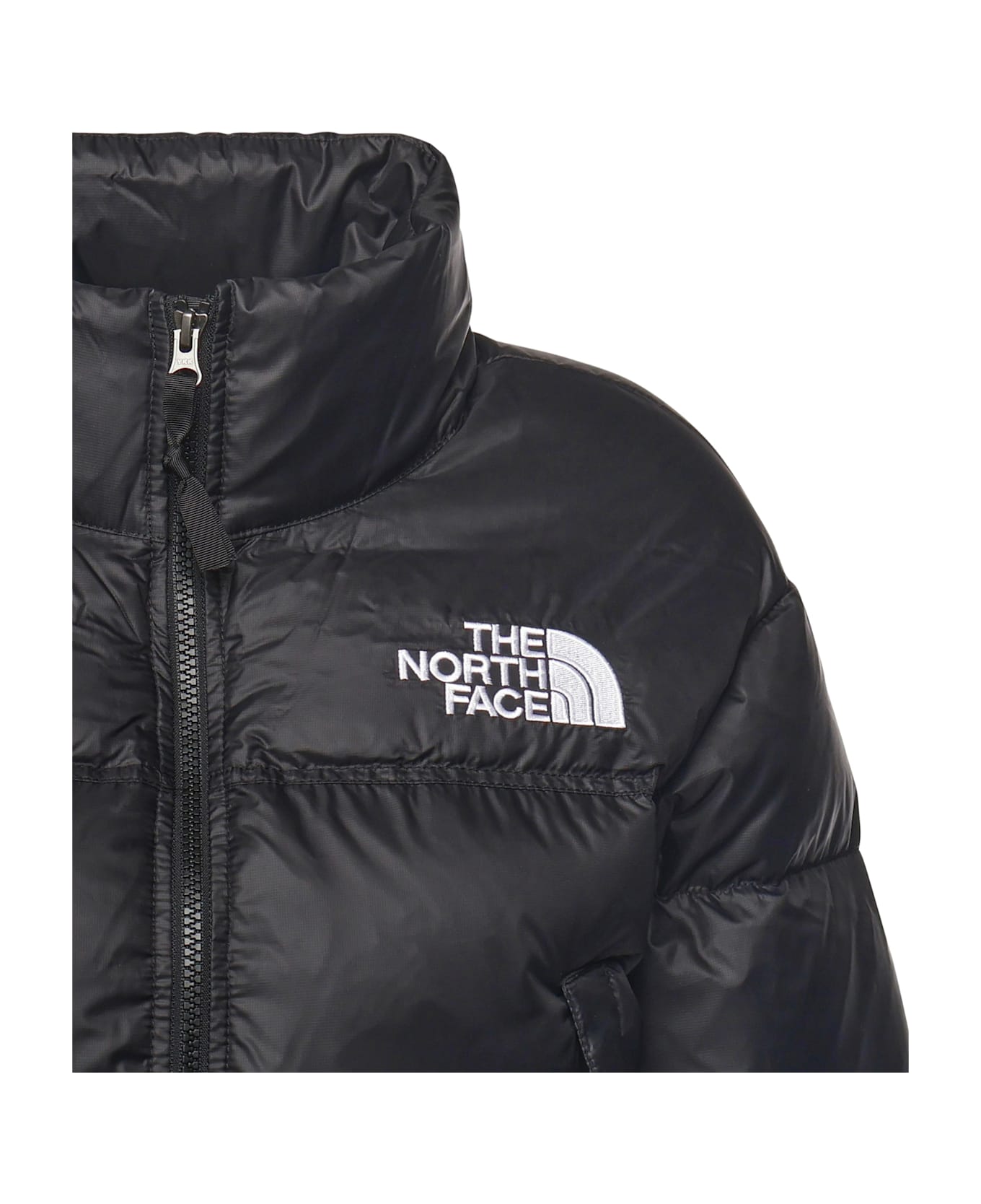 The North Face Nuptse Cropped Nylon Jacket - Black