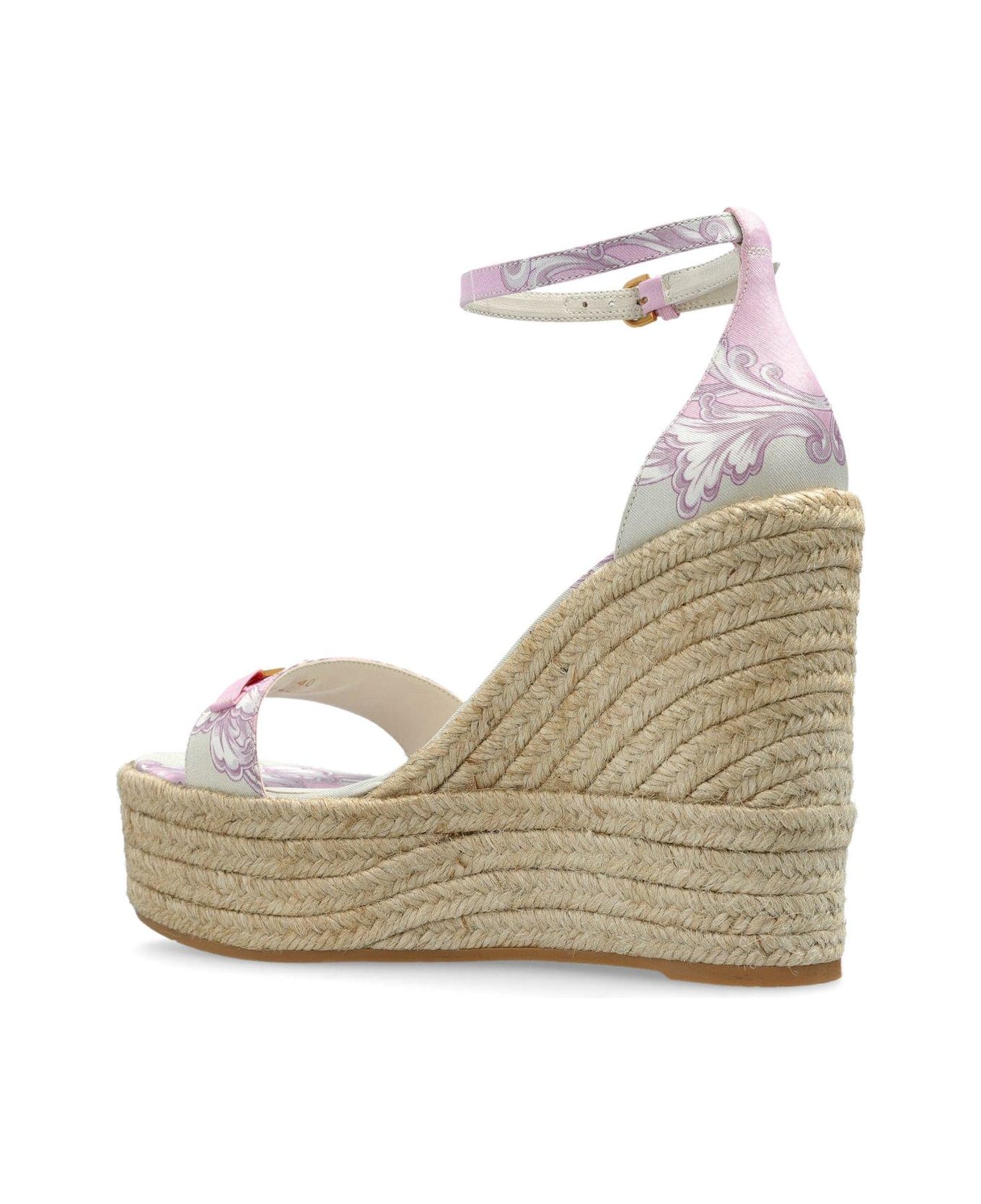 Versace Barocco Medusa 
95 Wedge Sandals - PINK