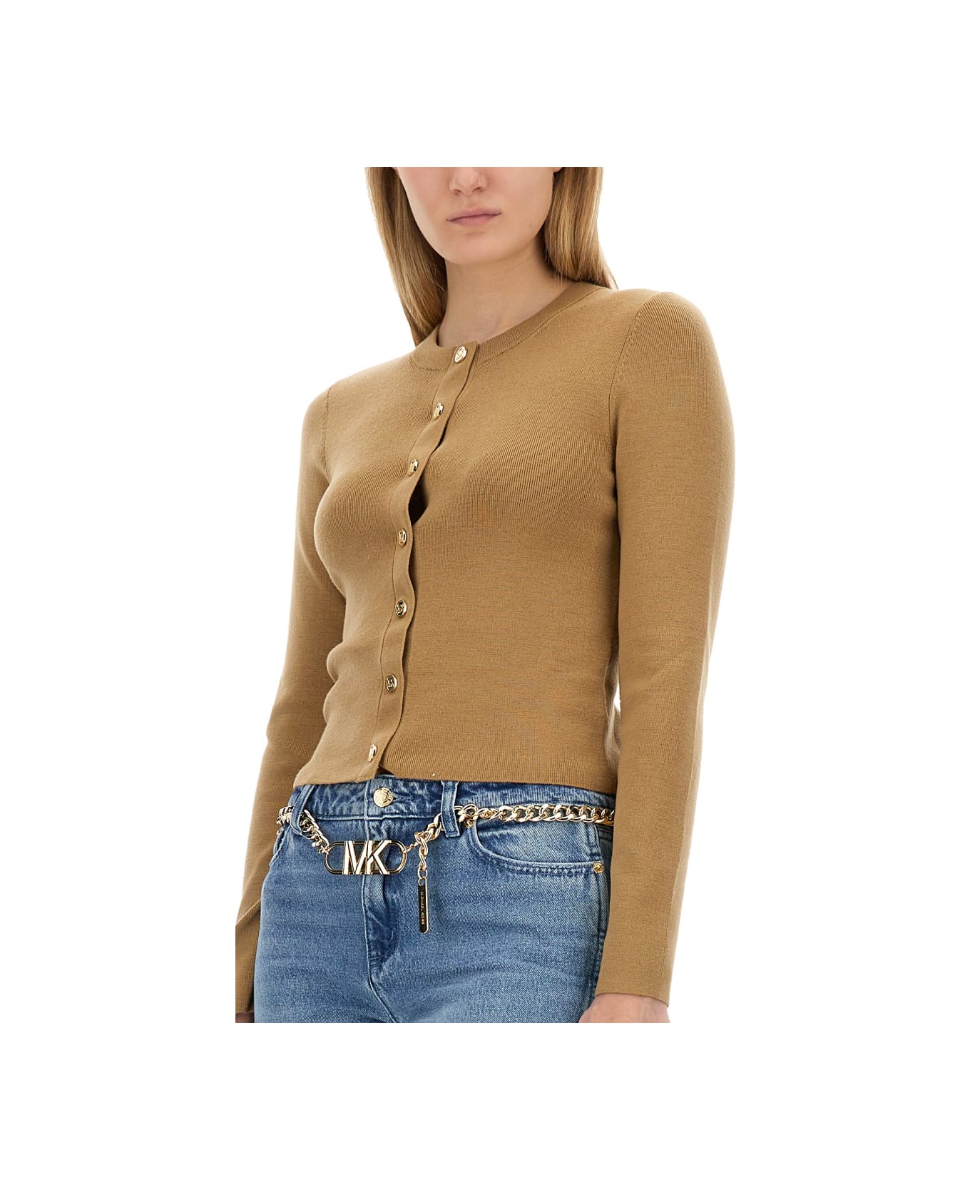 Michael Kors Wool Cardigan - BEIGE