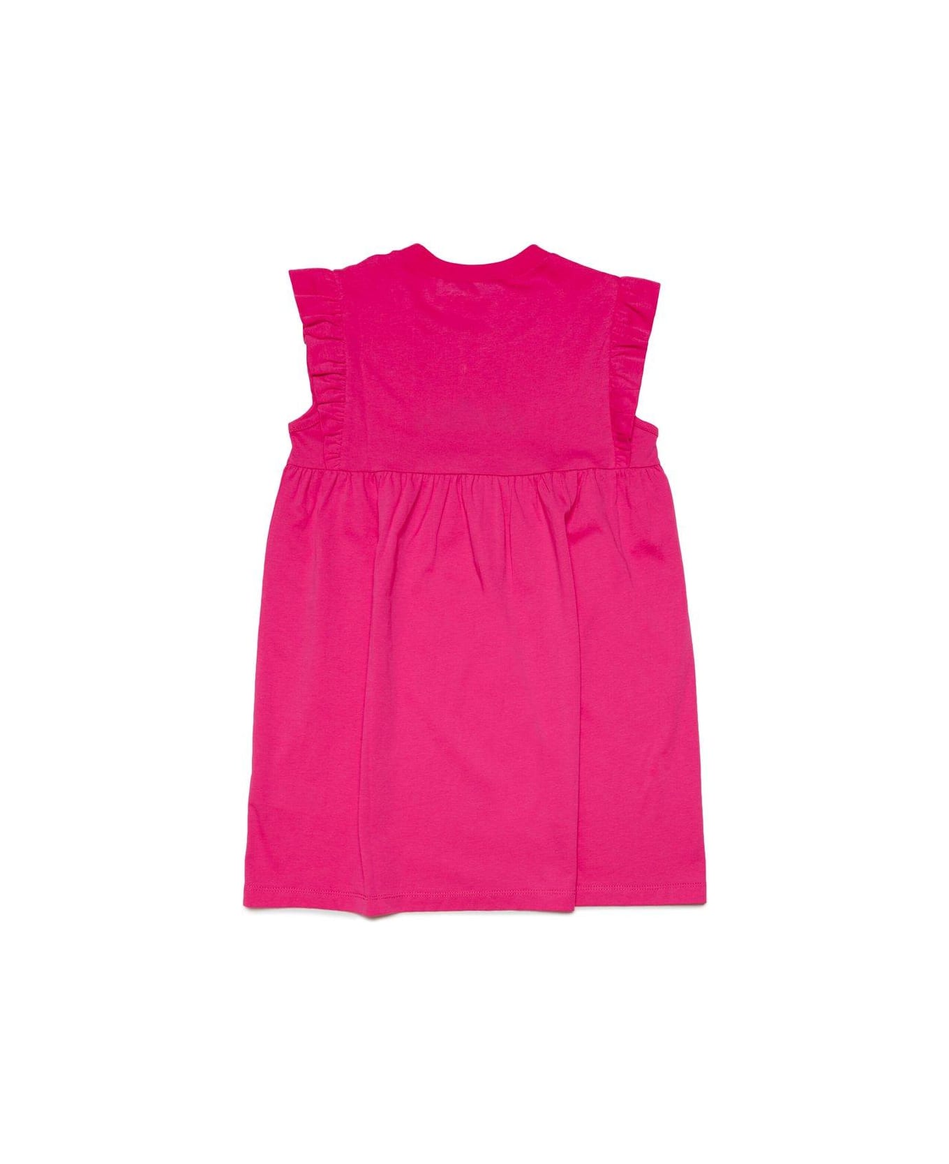 Max&Co. Kids Logo-embroidered Ruffle Detailed Dress - Red