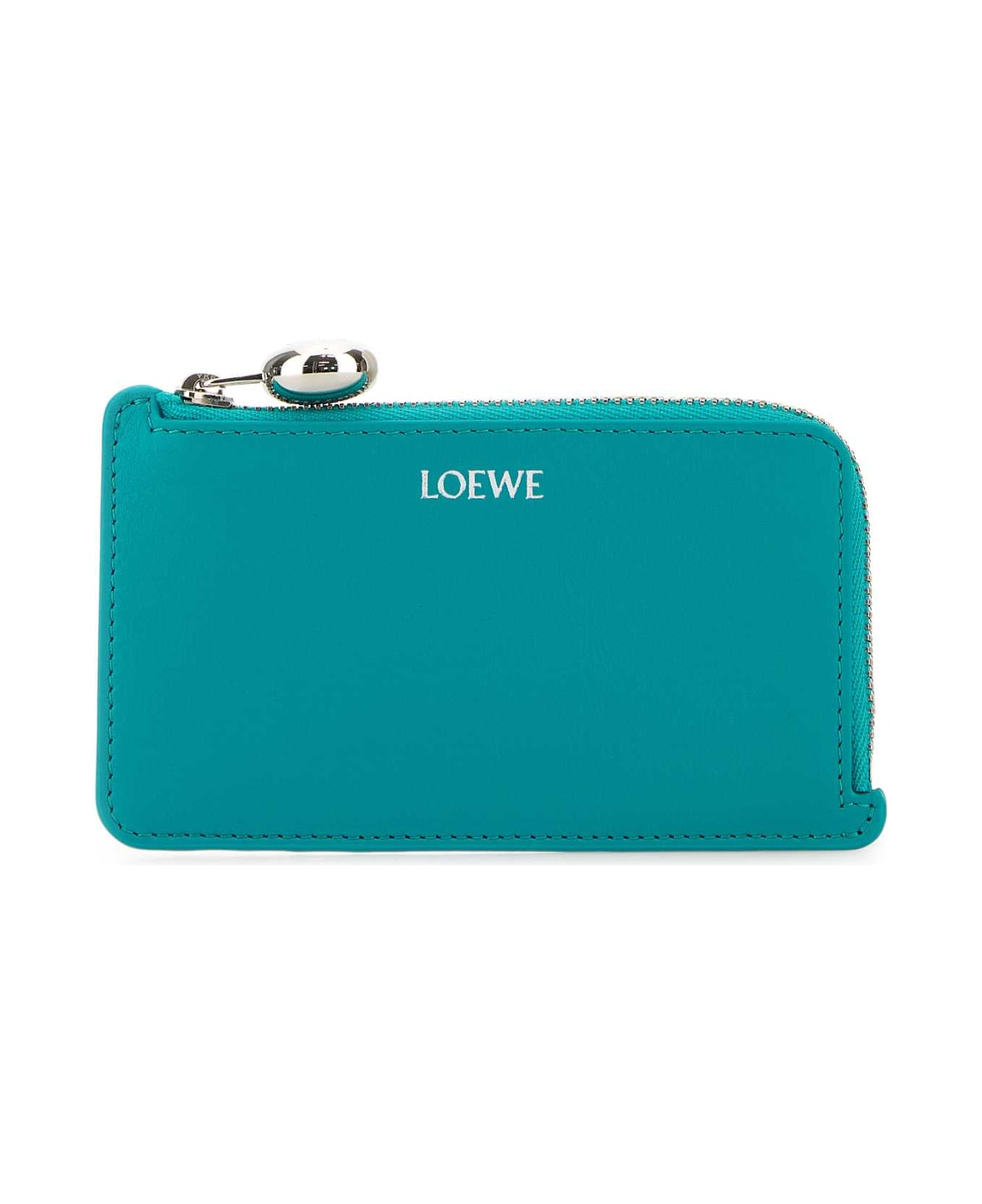 Loewe Turquoise Leather Card Holder - DEEPTURQUOISE 財布