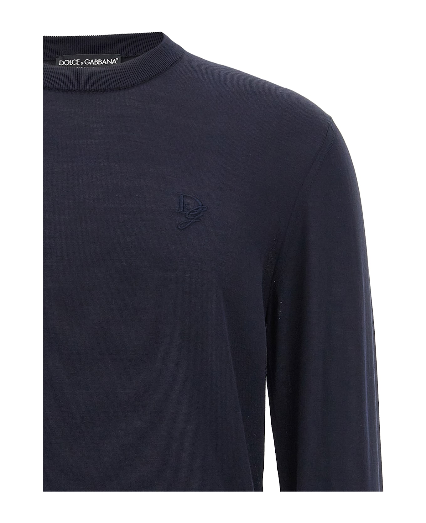 Dolce 
Gabbana Logo Embroidery Sweater - BLUSCURISSIMO