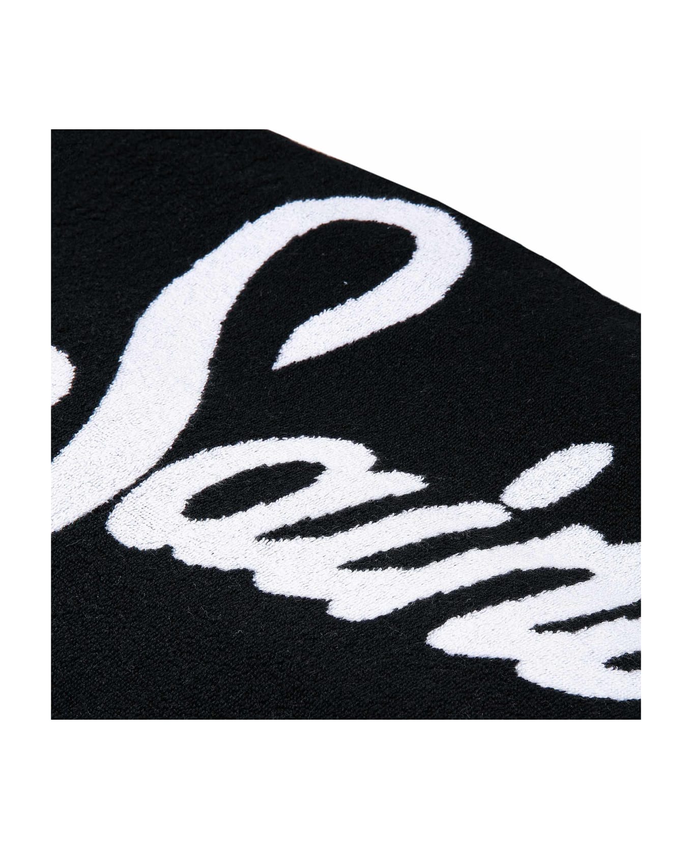 MC2 Saint Barth Soft Terry Beach Towel With White Frame - BLACK ビーチタオル