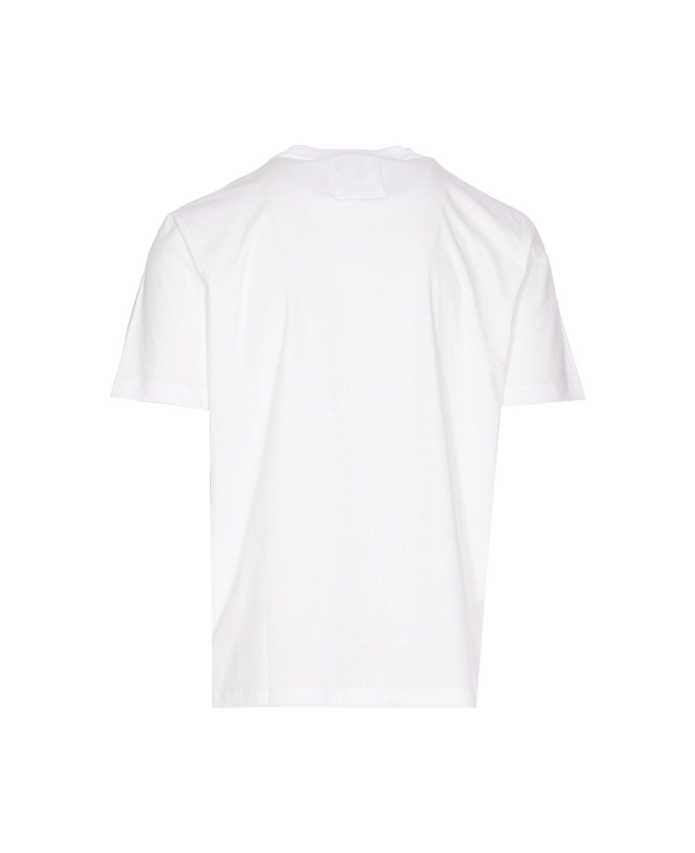 Lanvin Logo Embroidered Crewneck T-shirt - Optic White