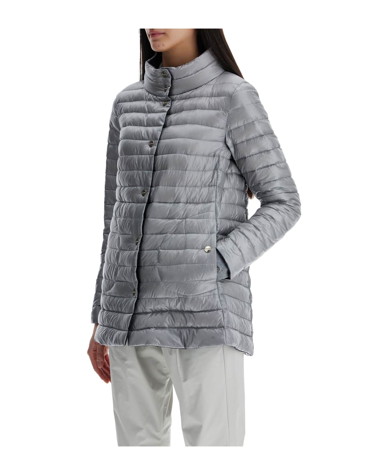Herno Reversible A-shape Down Jacket Black And Gray - Nero Grigio
