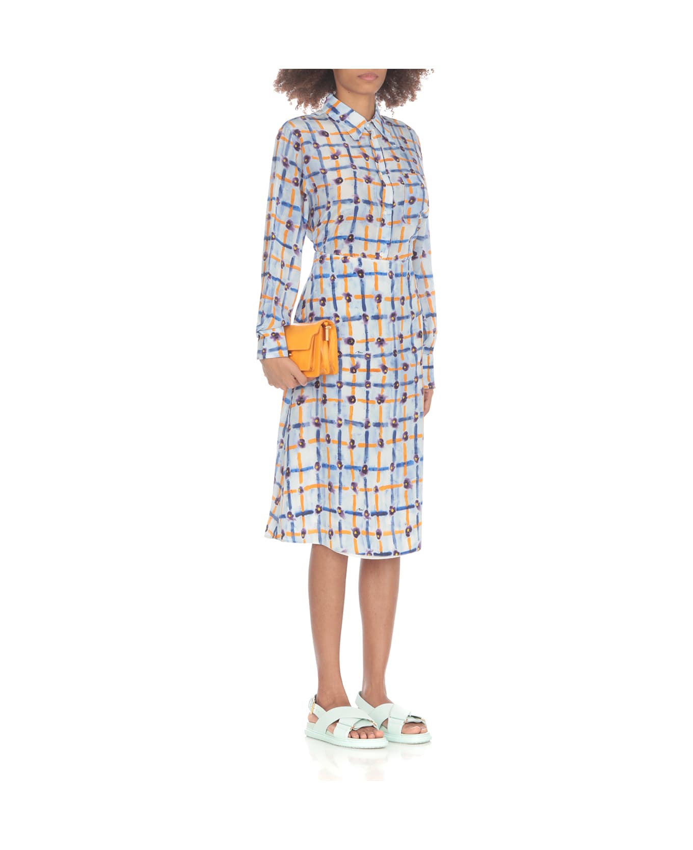Marni Midi A-line Pattern Skirt - Light Blue スカート