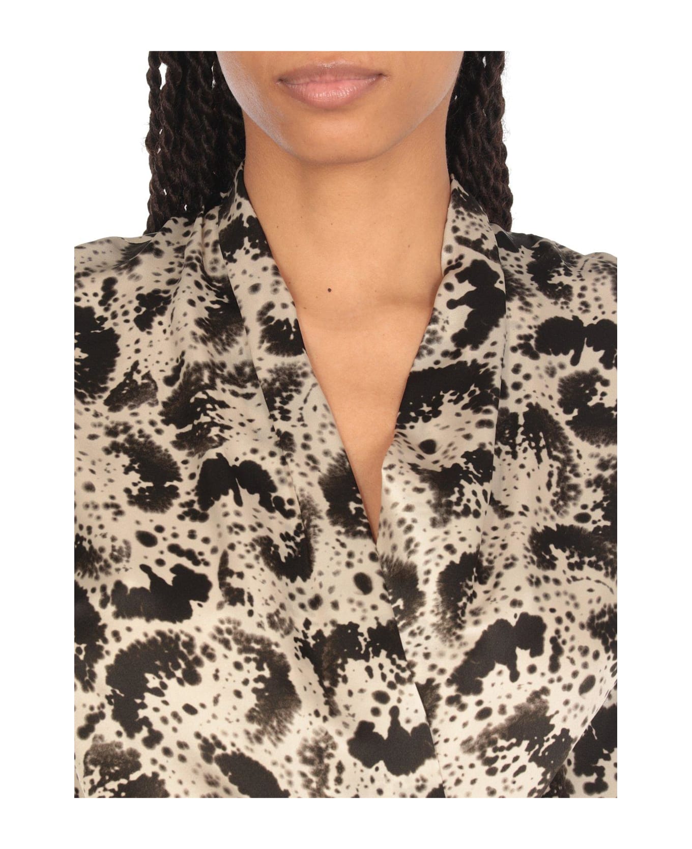 Dries Van Noten Dilian Printed Dress - BLACK/NEUTRALS