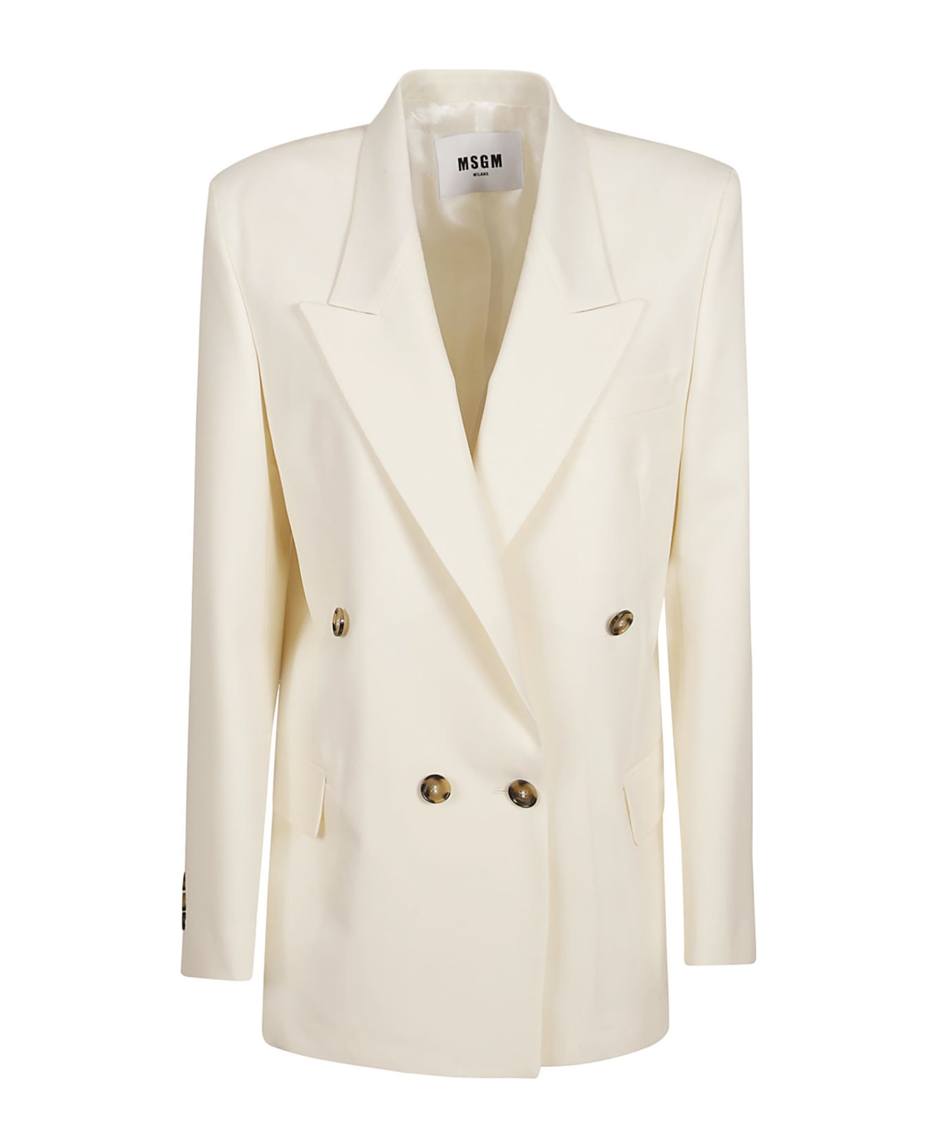 MSGM Double-breasted Classic Blazer - OFf-White