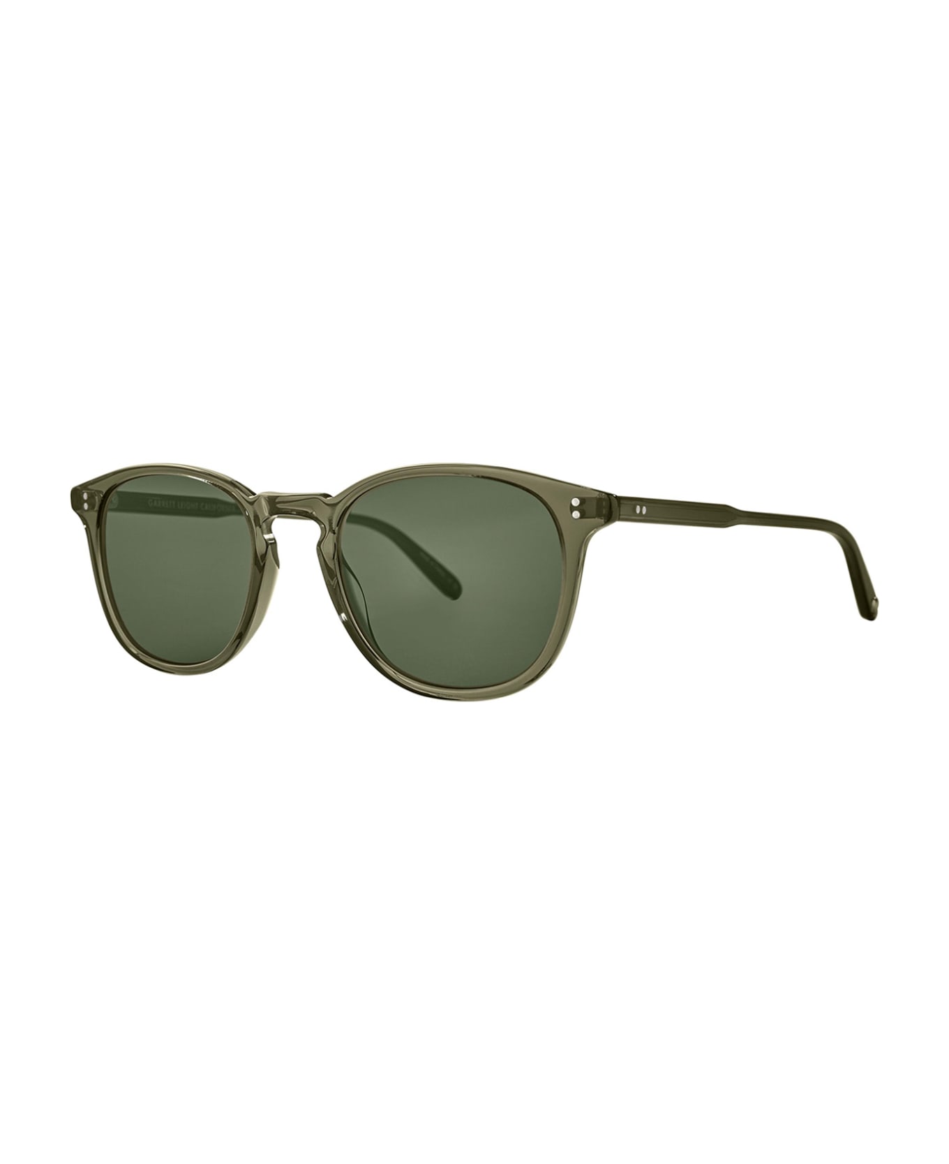 Garrett Leight Kinney Sun Bio Deep Olive/semi-flat Pure G15 Sunglasses - Bio Deep Olive/Semi-Flat Pure G15
