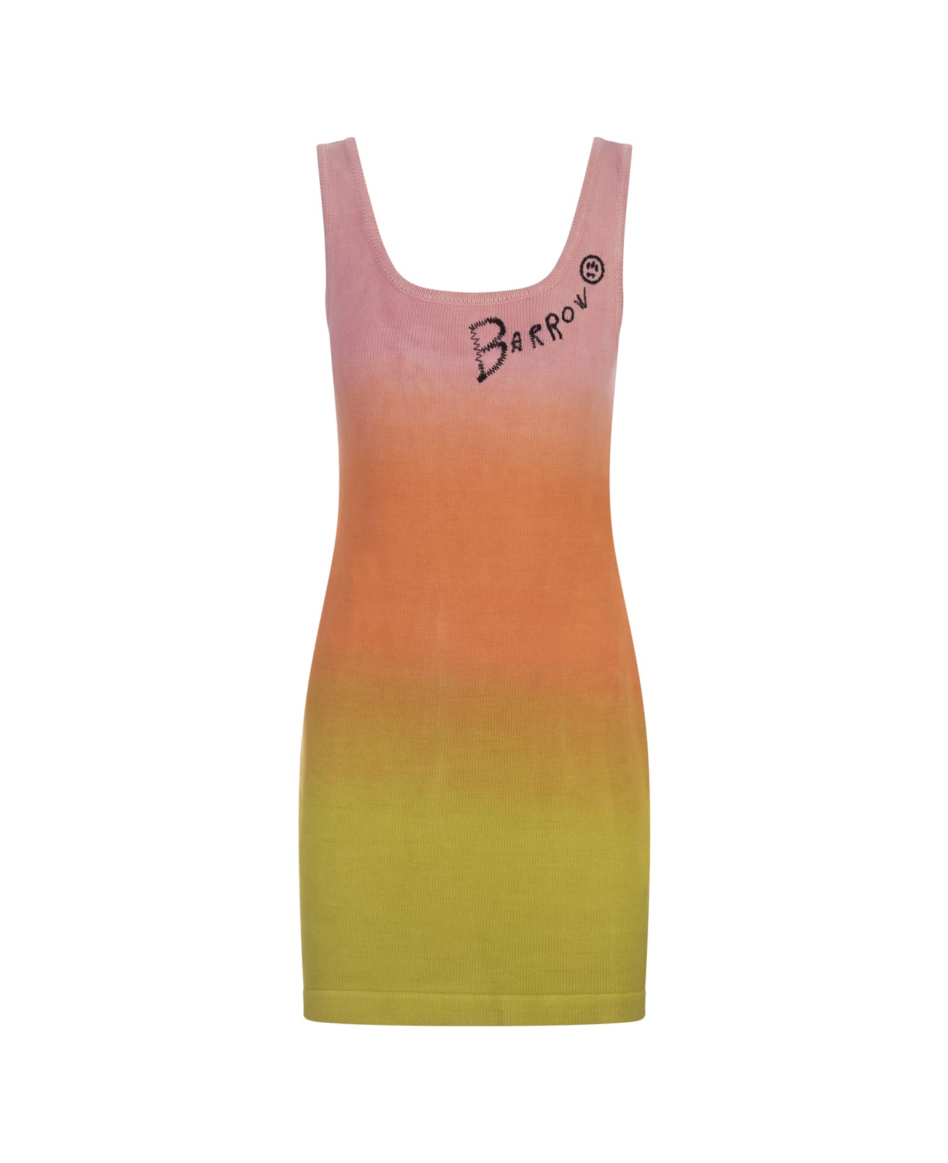 Barrow Multicoloured Knitted Short Dress With Degradé Effect - Multicolour
