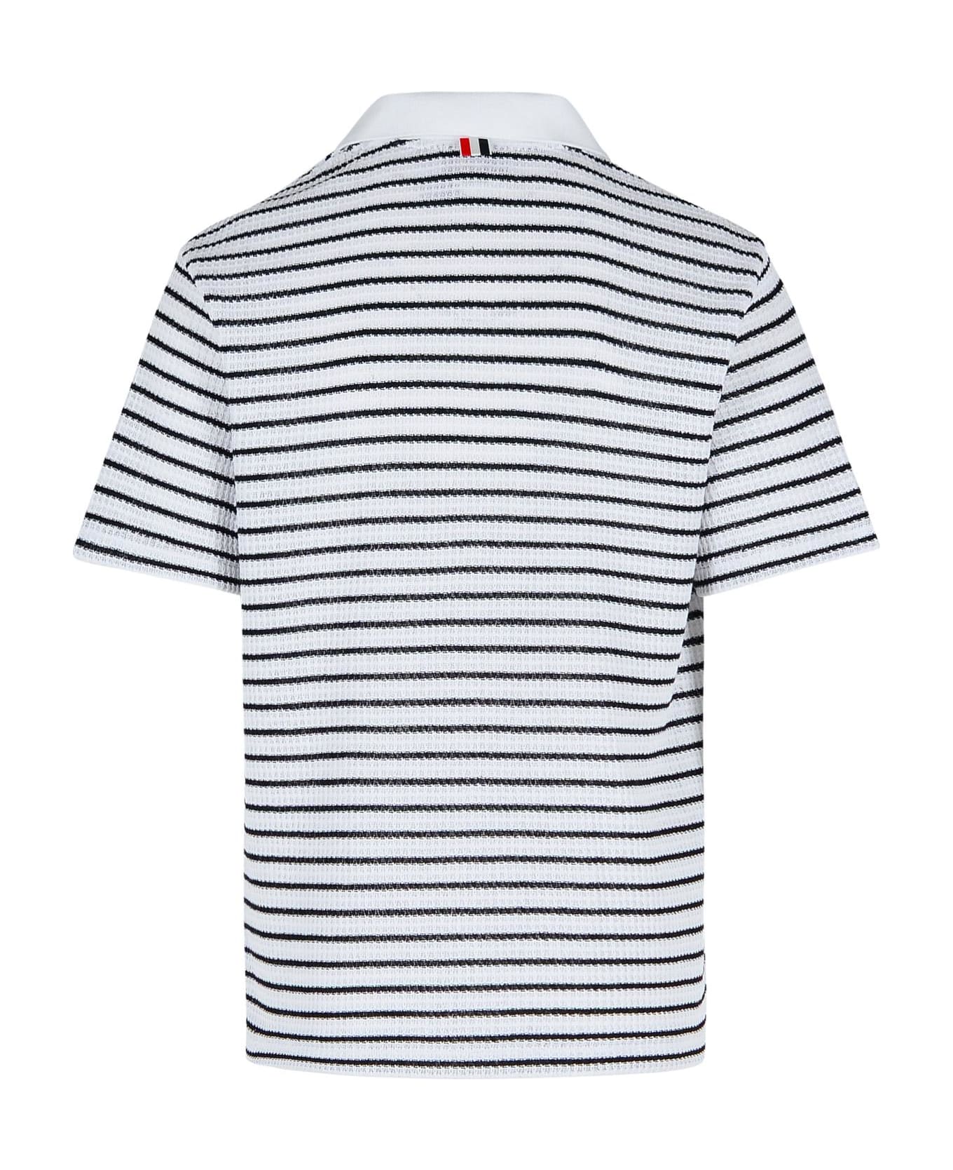 Thom Browne Navy Cotton Polo Shirt - Navy