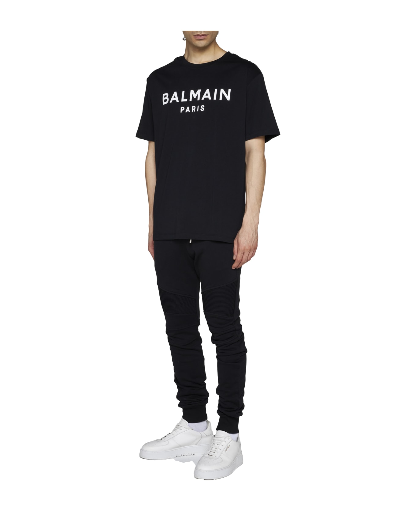 Balmain Logo Cotton T-shirt - black