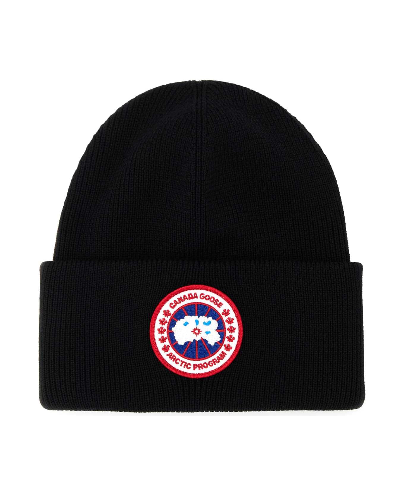 Canada Goose Black Wool Arctic Beanie Hat - BLACKNOIR