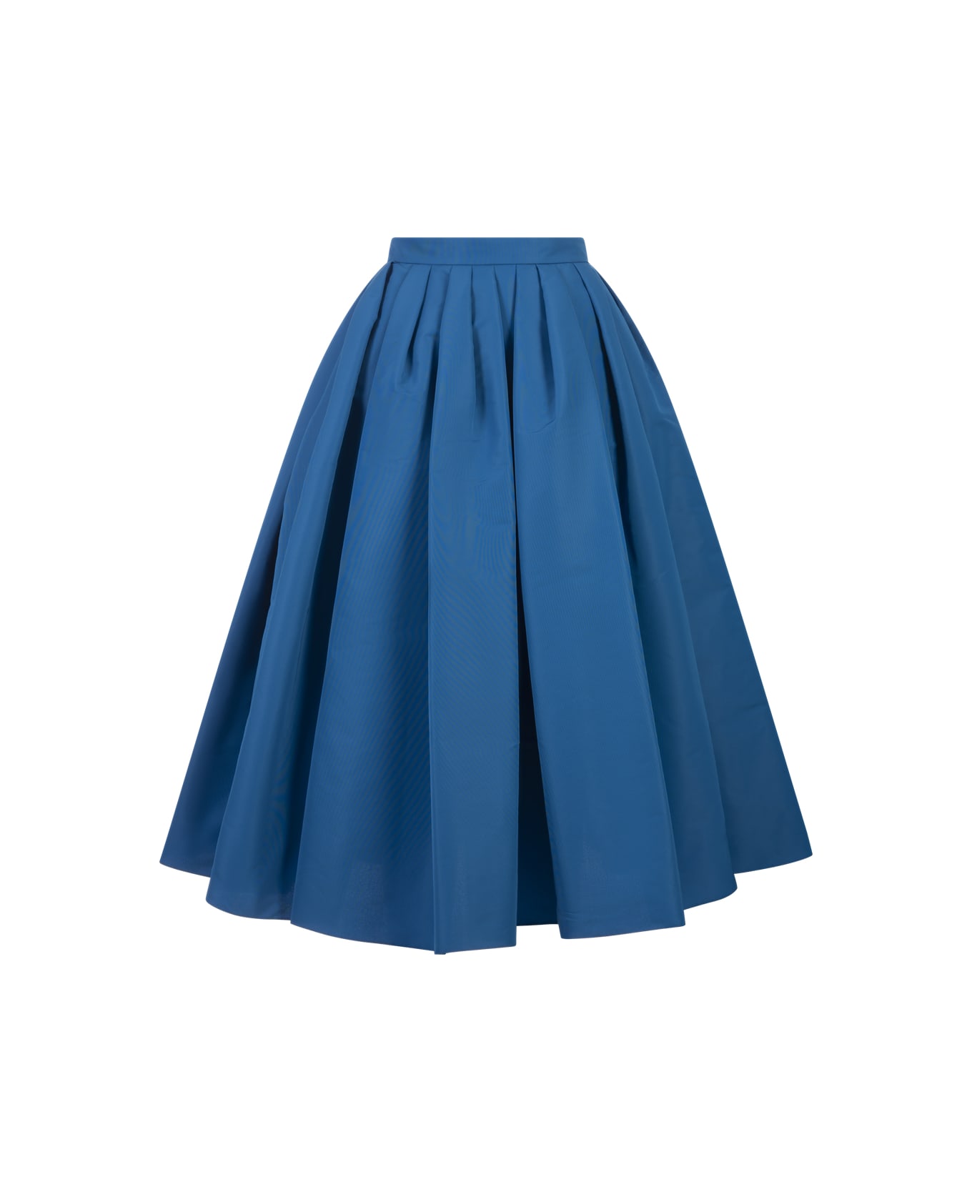 Alexander McQueen Lapis Lazuli Blue Curled Midi Skirt - Blue スカート