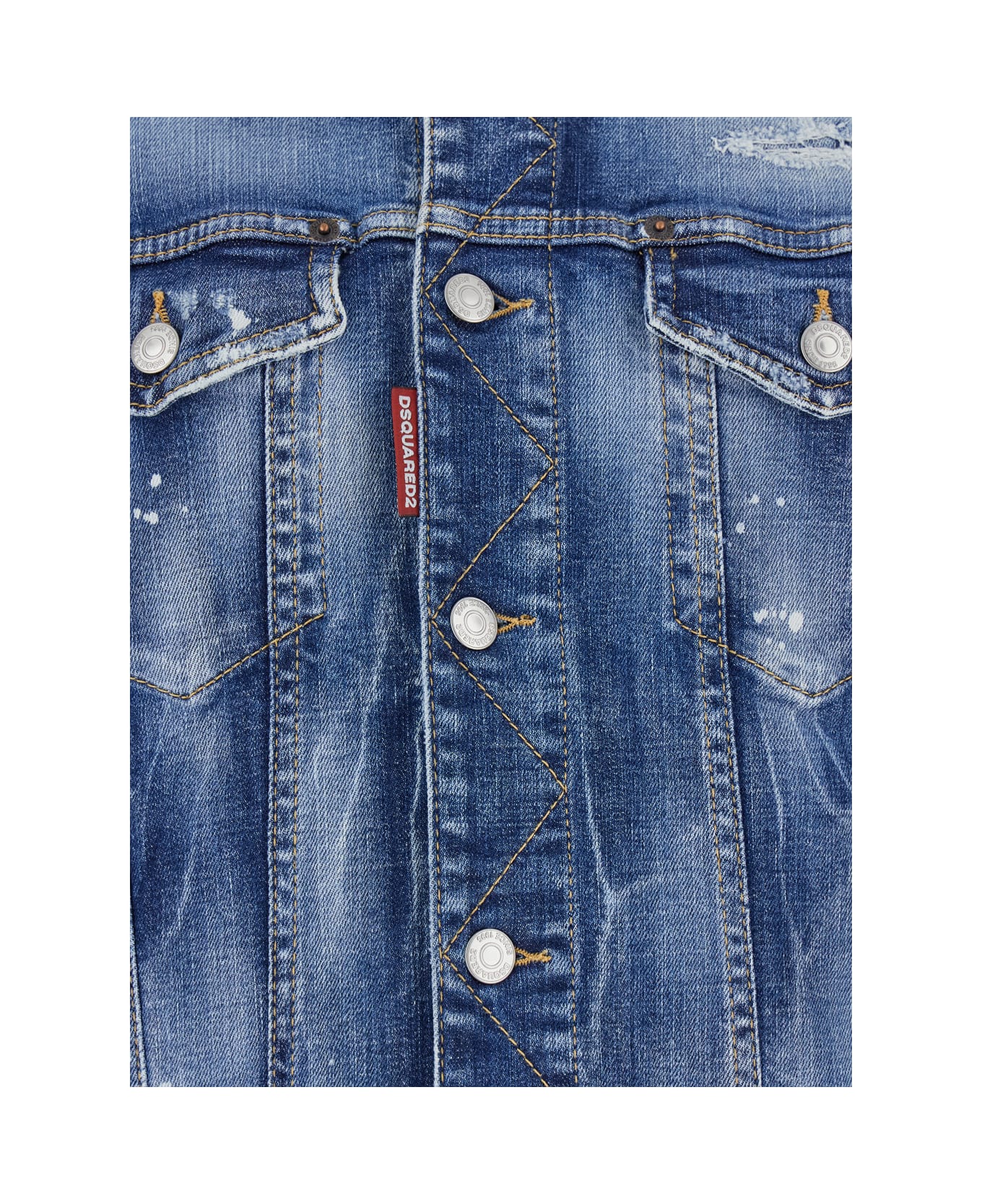 Dsquared2 'dan' Blue Jacket With Classic Collar In Denim Man - Blu