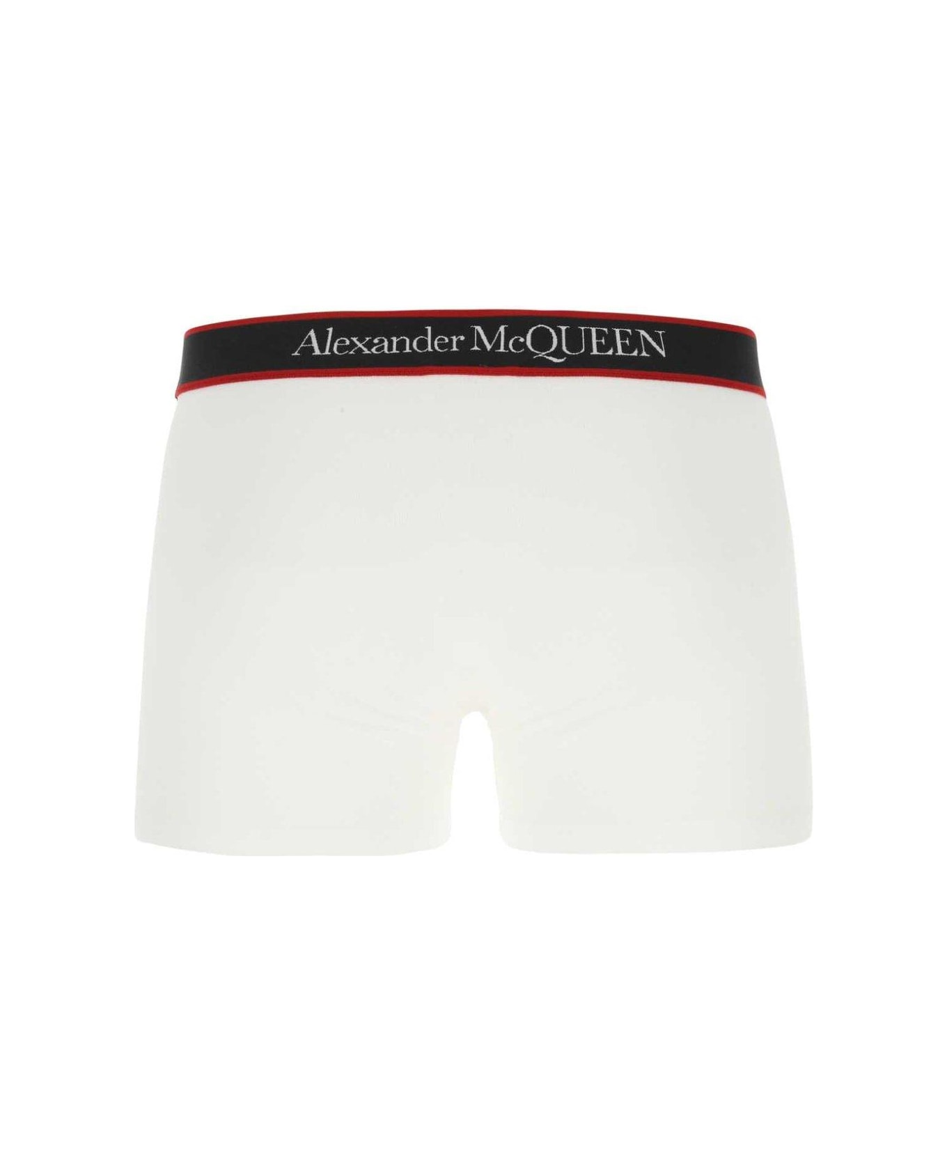Alexander McQueen Logo-waist Stretch Boxer Shorts - White ショーツ