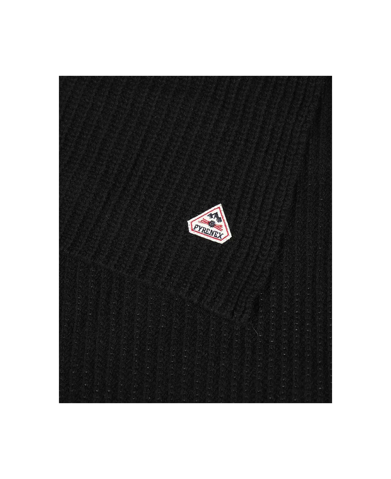 Pyrenex Ribbed Knit Scarf - black スカーフ