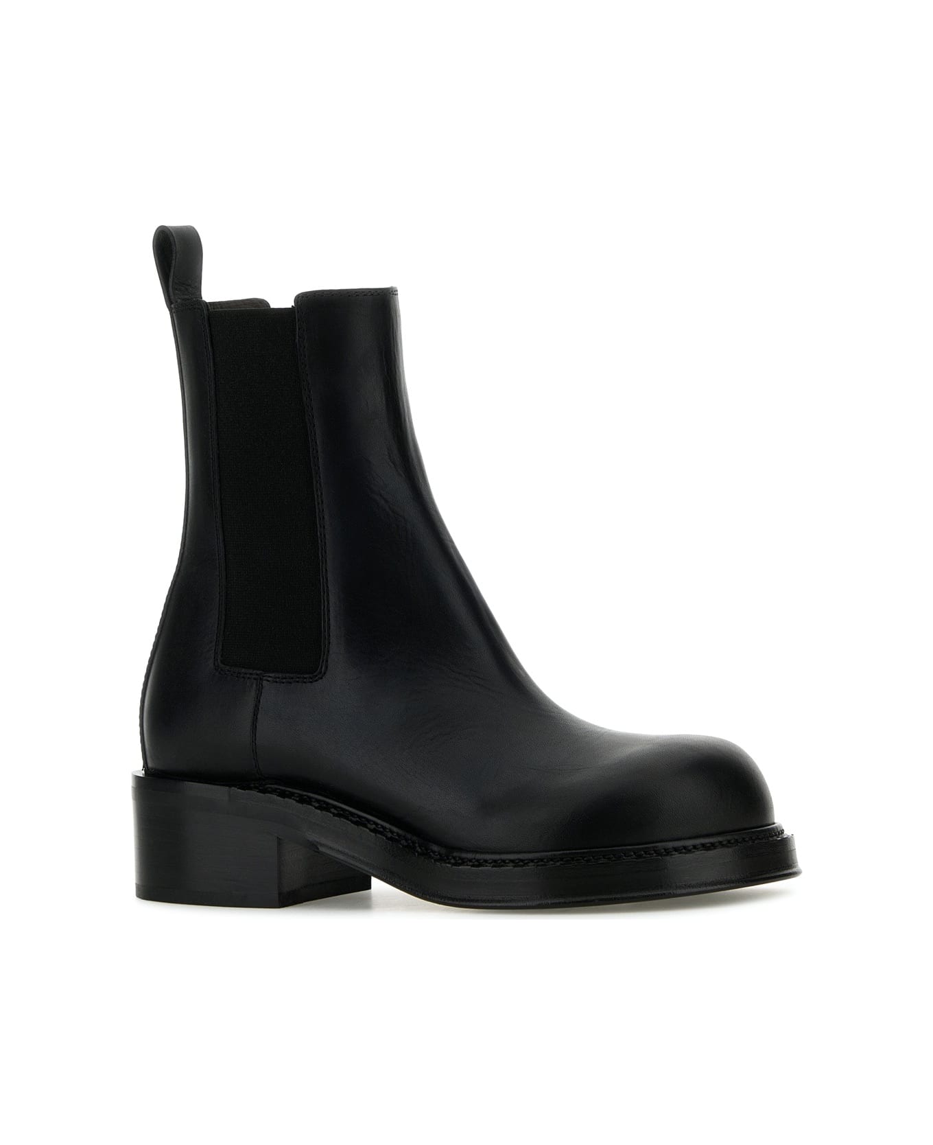 Bottega Veneta Black Leather Cliff Ankle Boots - Black