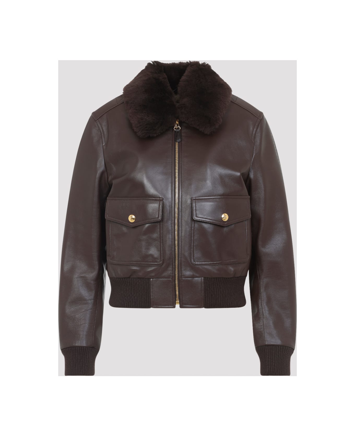 Celine Aviator Bomber Jacket - Dk Chocolate Dark Brown