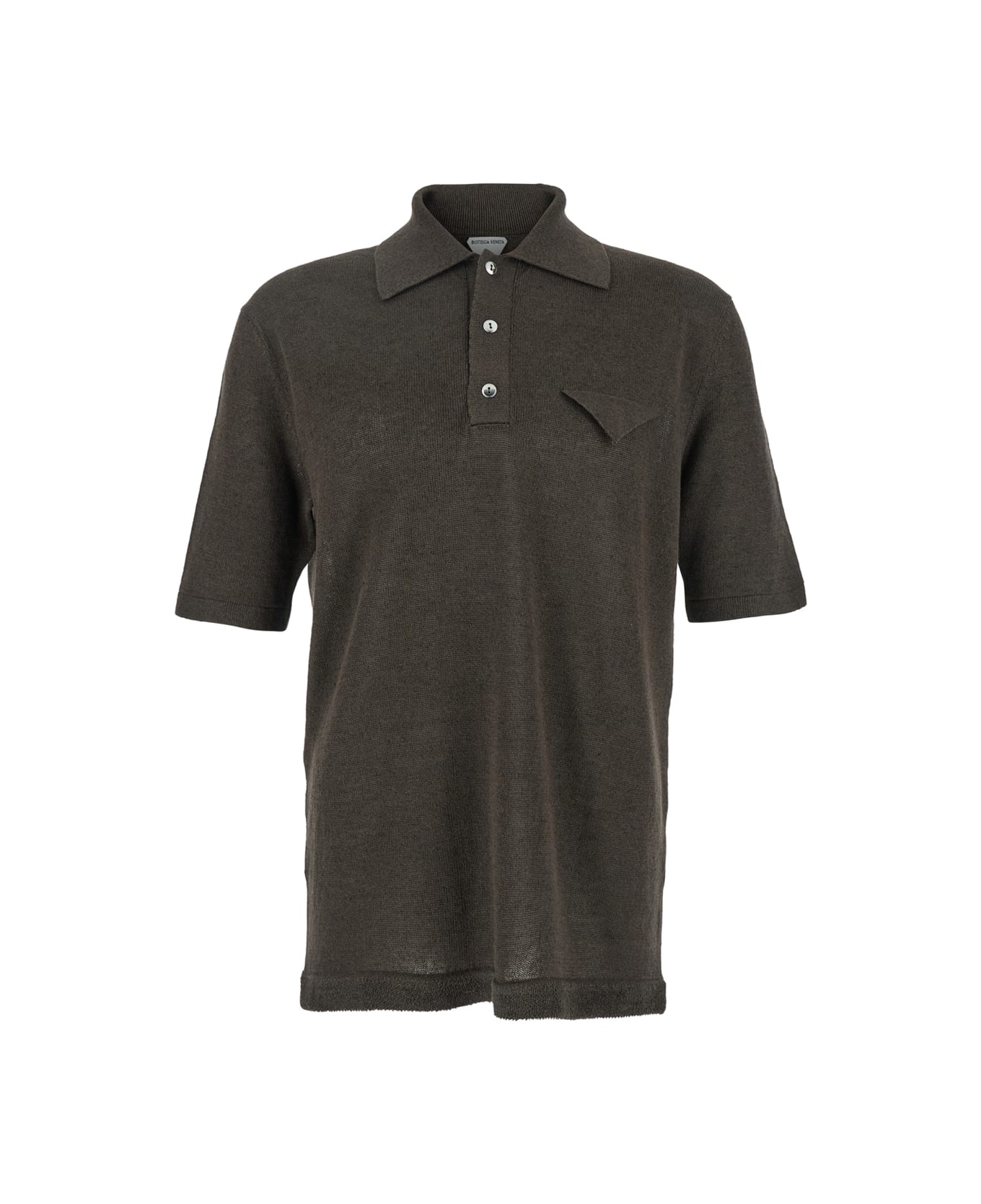 Bottega Veneta Light Linen Polo - Brown