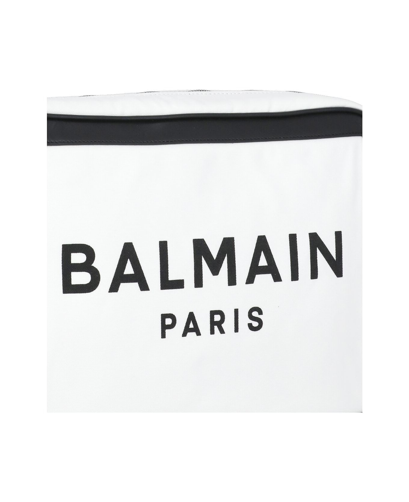 Balmain Cotton Shoulder Bag With Logo - White